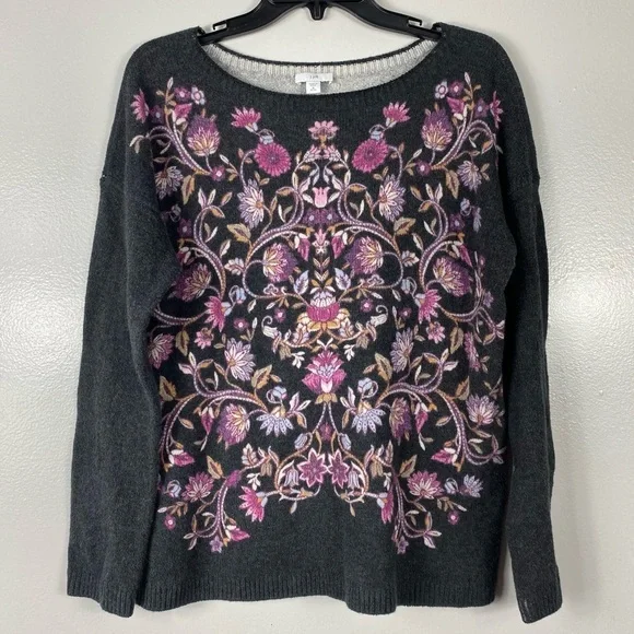 J Jill Enchanted florals sweater MP - Picture 2 of 7